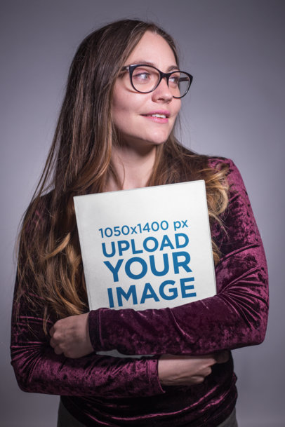 Mockup of a Teacher Holding a Book Tight