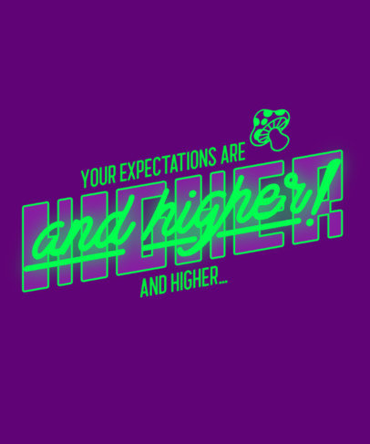 T-Shirt Design Maker Featuring Neon Typography with a Mushroom Icon 2771h