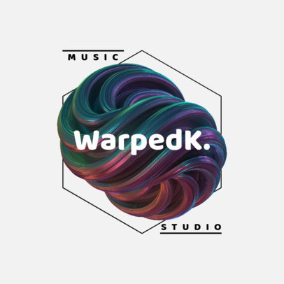 Logo Creator Featuring a Twisted 3D Shape for a Music Studio
