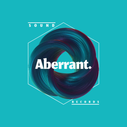 Logo Creator for a Record Studio Featuring an Abstract 3D Graphic
