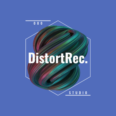 Logo Maker Featuring a Distorted 3D Shape