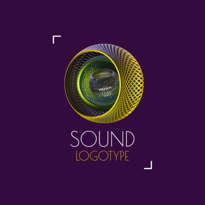 Music Logo Template Featuring an Abstract Futuristic Graphic 2441a-el1