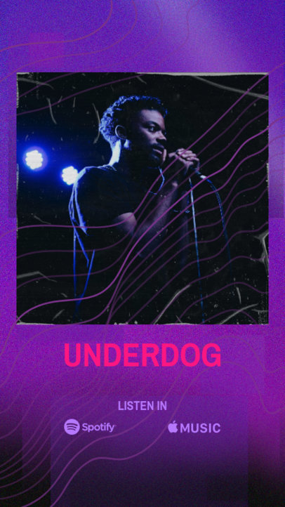 Instagram Story Design Template with a Neon Filter for a Singer 2776e