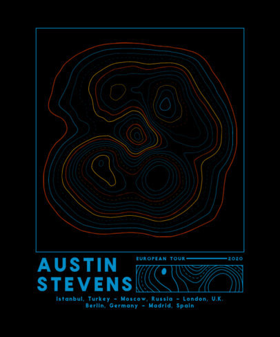 T-Shirt Design Maker Featuring Thin Topographic Curves