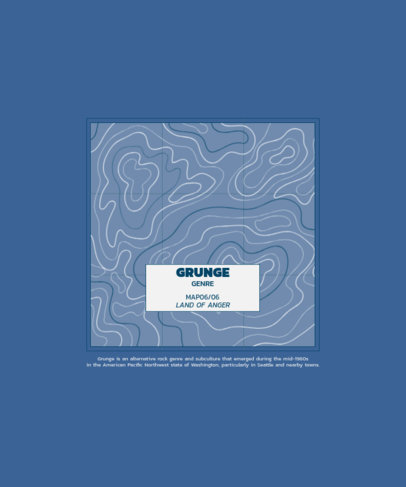 T-Shirt Design Maker Featuring a Grunge-Music Topographic Map