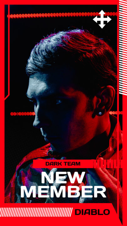 Instagram Story Generator for a New Gaming Team Member Welcome