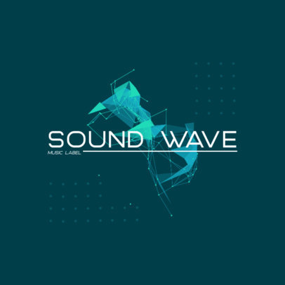 Music Logo Template with an Abstract Graphic of Vectors