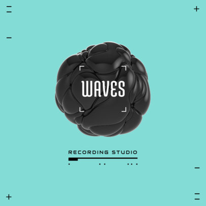 Recording Studio Logo Generator Featuring a Wavy-Textured Sphere 2440d-el1