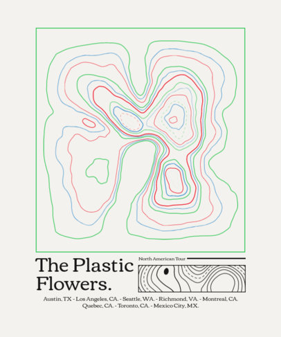 T-Shirt Design Creator with an Abstract Topographic Map