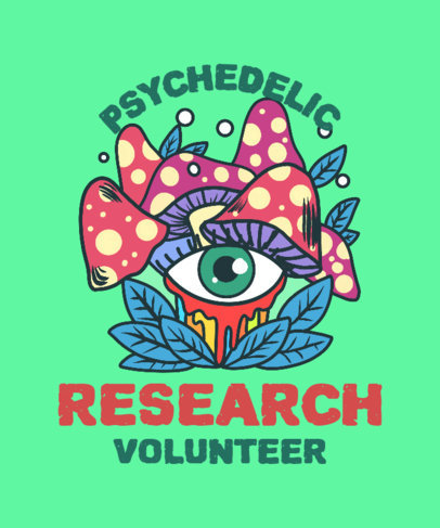 T-Shirt Design Maker Featuring a Psychedelic Illustration of an Eye Surrounded by Mushrooms 