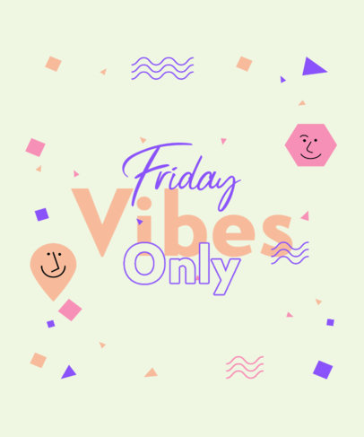 T-Shirt Design Creator with a Friday Vibe Quote and Geometric Shapes 2770f