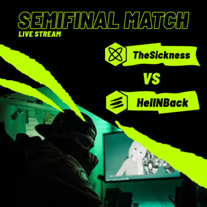 Gaming Instagram Post Creator for a Semifinal Match Livestream