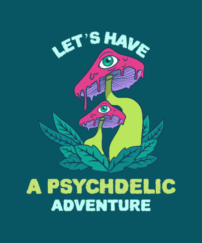 Illustrated T-Shirt Design Generator Featuring Psychedelic Mushrooms 