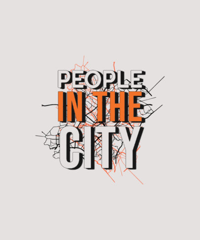 T-Shirt Design Template Featuring a Quote with a City Map Graphic