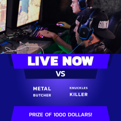 Social Media Post Maker to Announce a Live Gaming Match
