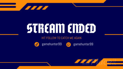 Twitch Stream Ended Screen Video Maker with Tech Graphics 