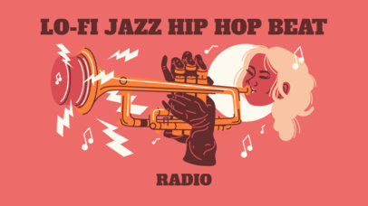 YouTube Thumbnail Generator Featuring an Illustration of a Female Trumpeter 2773d