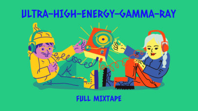 YouTube Thumbnail Creator for a Full High Energy Music Mixtape Featuring Illustrated Characters 2773f
