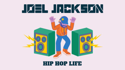 Illustrated YouTube Thumbnail Maker with a Rapper Dancing by Loud Speakers 2773c