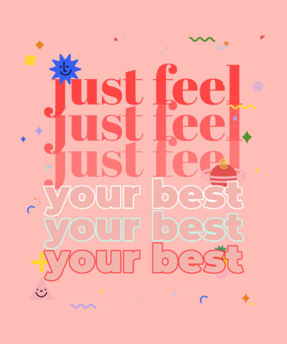 T-Shirt Design Template with a Repetitive Quote 