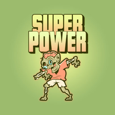 Clothing Brand Logo Generator Featuring a Funny Zombie Illustration