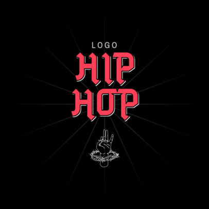 Music Logo Template Featuring a Classic Hip-Hop Style