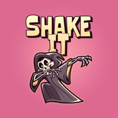 Clothing Brand Logo Template for a Clothing Brand with a Dabbing Grim Reaper 