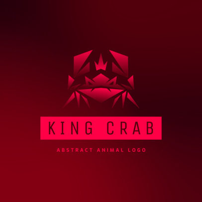 Logo Template Featuring a Gradient Graphic of a Crab 3515g
