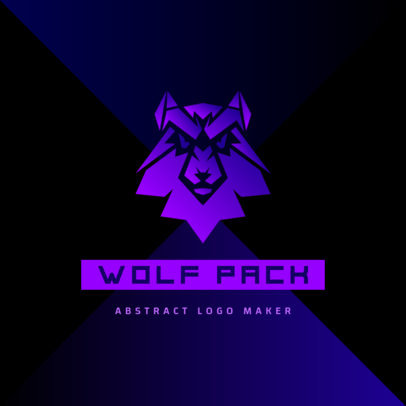 Online Logo Maker Featuring a Wolf Graphic in Gradient Tones of Purple 3515h