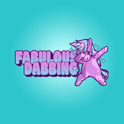 Logo Generator Featuring a Fabulous Unicorn Dancing 3529i