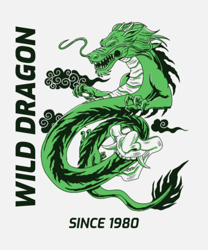 Retro T-Shirt Design Maker with a Japanese Dragon Graphic