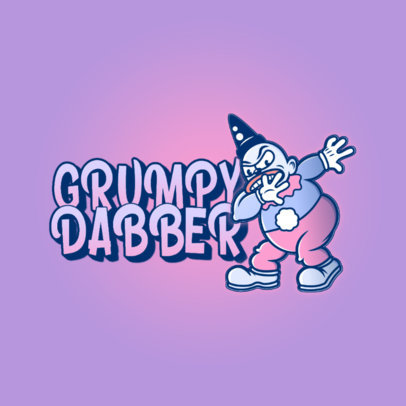 Logo Creator with a Graphic of a Grumpy Dancing Clown 3529k