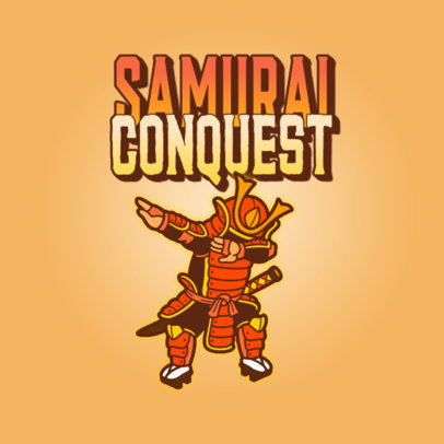 Illustrated Logo Maker Featuring a Samurai Dabbing 