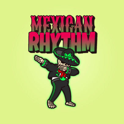 Logo Maker Featuring a Mexican Skeleton Cartoon 