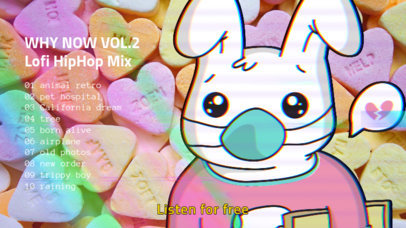 Music-Themed YouTube Thumbnail Creator Featuring a Heartbroken Bunny 2774b