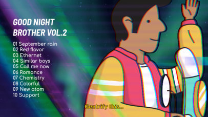 YouTube Thumbnail Maker for a Music Playlist with a Cartoonish Illustration 2774f