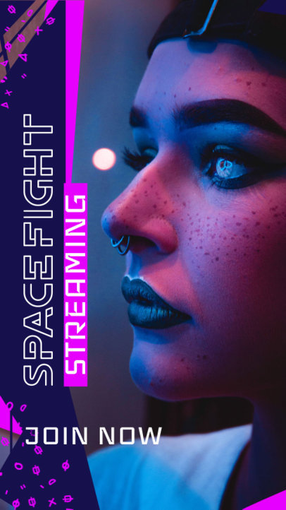 Futuristic Instagram Story Creator for a Game Streaming