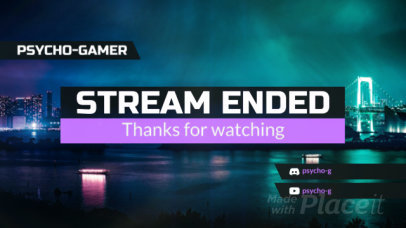 Twitch Stream Ended Screen Video Maker with Simple Animations