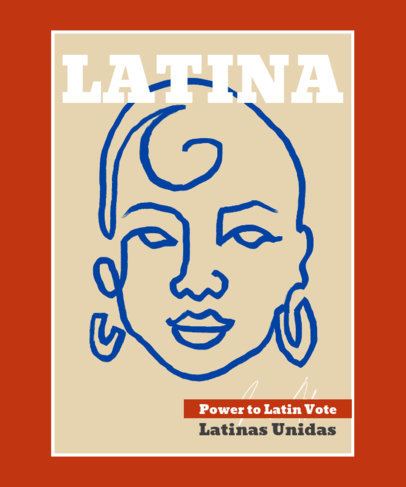Illustrated T-Shirt Design Template to Empower Latinas 2476c-el1