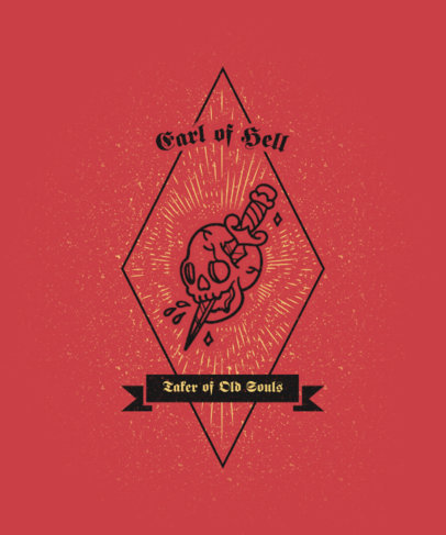 Minimalistic T-Shirt Design Maker with a Hellish Graphic of a Skull 2516a-el1