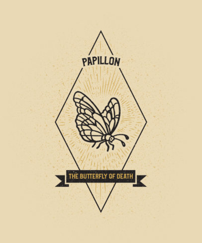 T-Shirt Design Maker Featuring a Butterfly with an Ominous Vibe 2516d-el1