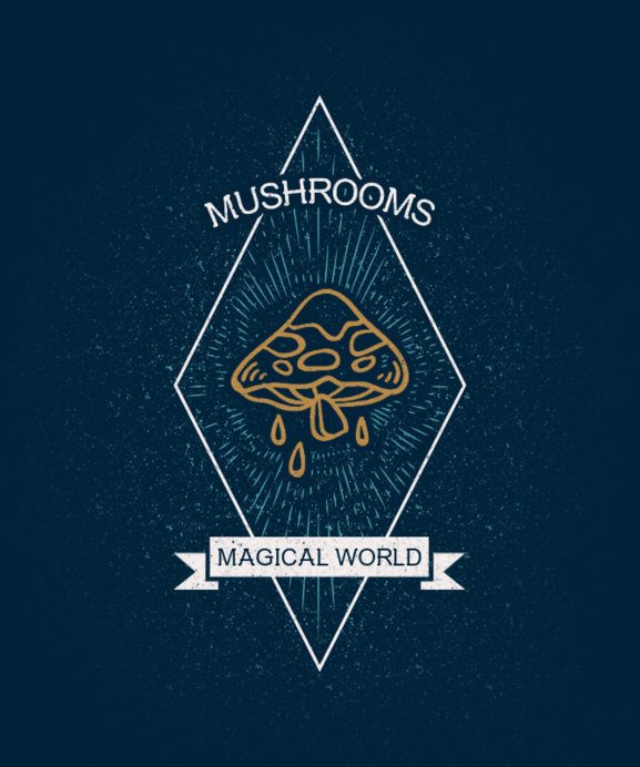 Placeit - Mystical T-Shirt Design Maker with a Dark Mushroom Graphic