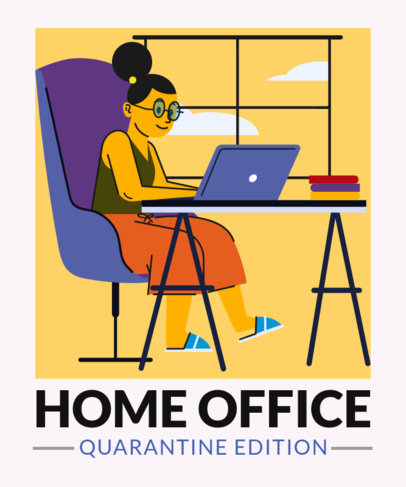 T-Shirt Design Maker Featuring Illustrations of People Working from Home