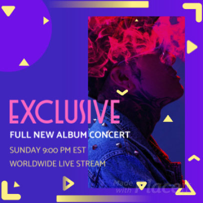 Instagram Video Maker for a Music Live Stream Announcement