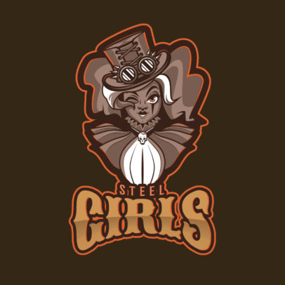 Gaming Logo Template with a Mobile Legend Inspired Female Character