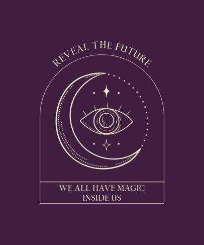T-Shirt Design Template Featuring a Magical Eye Illustration