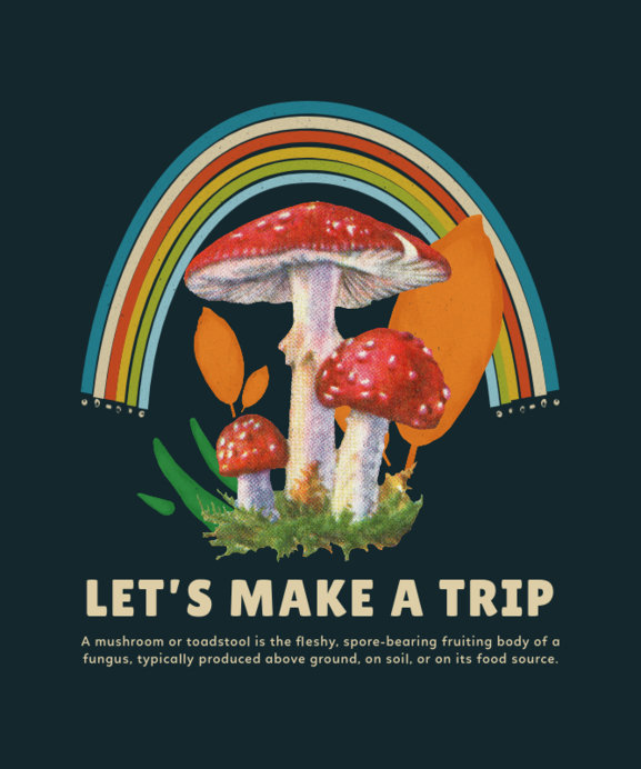 Placeit - T-Shirt Design Template Featuring Mushroom Graphics and ...