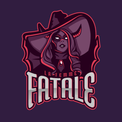 Gaming Logo Maker Featuring a Dark Witch Illustration