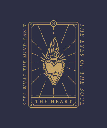 T-Shirt Design Creator Featuring a Flaming Heart