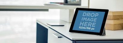 Product Mockup Template, iPad Black Landscape Business Center